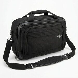Vintage Atlantic Black Travel Carry-On Duffel Bag 16x10x7 w/ Strap